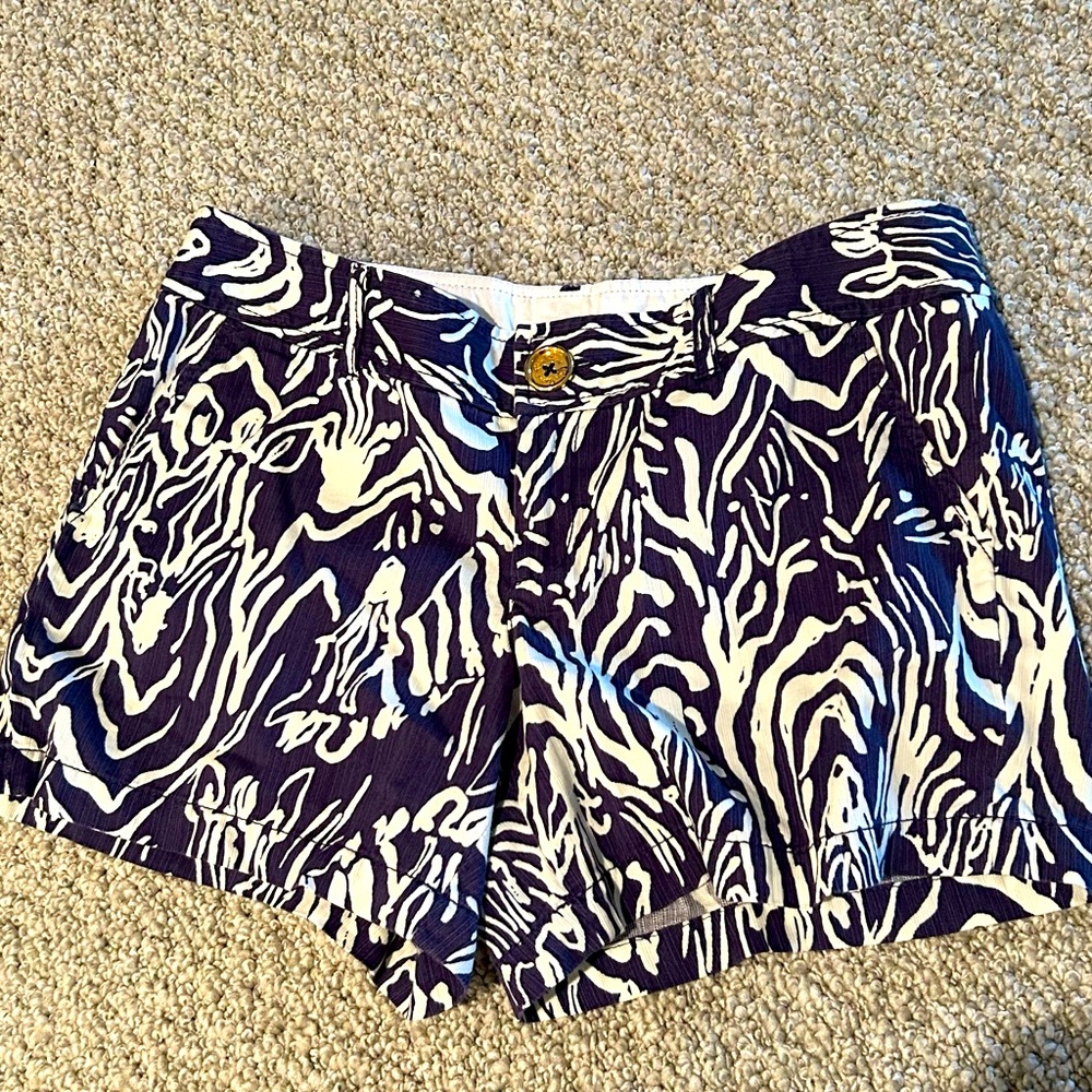 Lilly Pulitzer The Walsh Short Night Swimming Casual Beach Summer Chino Blue 10